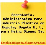 Secretaria, Administrativa Para Industria Plastica en Bogotá, Bogotá D. C. para Heinz Dienes Sas