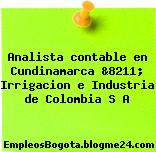 Analista contable en Cundinamarca &8211; Irrigacion e Industria de Colombia S A