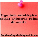 Ingeniero metalúrgico &8211; industria palma de aceite