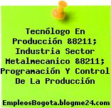 Tecnólogo En Producción &8211; Industria Sector Metalmecanico &8211; Programación Y Control De La Producción