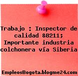 Trabajo : Inspector de calidad &8211; Importante industria colchonera vía Siberia