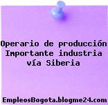 Operario de producción Importante industria vía Siberia