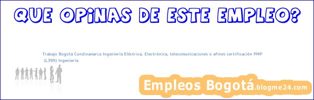 Trabajo Bogotá Cundinamarca Ingeniería Eléctrica, Electrónica, telecomunicaciones o afines certificación PMP | (L399) Ingeniería