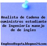 Analista de Cadena de suministros estudiante de Ingeniería manejo de de ingles