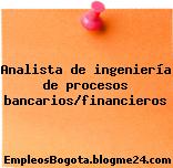 Analista de ingeniería de procesos bancarios/financieros