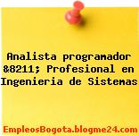 Analista programador &8211; Profesional en Ingenieria de Sistemas