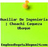 Auxiliar De Ingeniería : Choachi Caqueza Ubaque