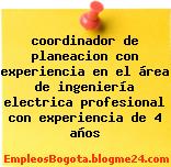 coordinador de planeacion con experiencia en el área de ingeniería electrica profesional con experiencia de 4 años