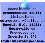 coordinador de presupuestos &8211; licitaciones estructura métalica en Bogotá, D.C. &8211; Desarrollo de Proyectos de Ingenieria SAS