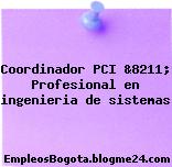 Coordinador PCI &8211; Profesional en ingenieria de sistemas