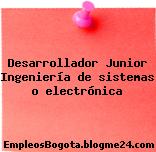 Desarrollador Junior Ingeniería de sistemas o electrónica