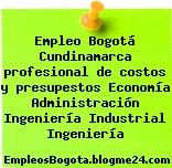 Empleo Bogotá Cundinamarca profesional de costos y presupestos Economía Administración Ingeniería Industrial Ingeniería