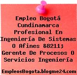 Empleo Bogotá Cundinamarca Profesional En Ingeniería De Sistemas O Afines &8211; Gerente De Procesos O Servicios Ingeniería