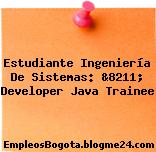 Estudiante Ingeniería De Sistemas: &8211; Developer Java Trainee