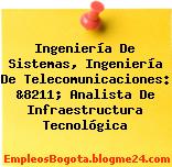 Ingeniería De Sistemas, Ingeniería De Telecomunicaciones: &8211; Analista De Infraestructura Tecnológica