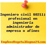 Ingeniero civil &8211; profesional en ingeniería administrador de empresa o afines
