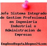 Jefe Sistema Integrado de Gestion Profesional en Ingenieria Industrial o Administracion de Empresas