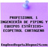 PROFESIONAL 1 INGENIERÍA DE PIPING Y EQUIPOS ESTÁTICOS- ECOPETROL CARTAGENA