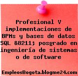 Profesional V implementaciones de BPMs y bases de datos SQL &8211; posgrado en ingeniería de sistemas o de software