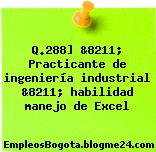 Q.288] &8211; Practicante de ingeniería industrial &8211; habilidad manejo de Excel