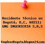 Residente Técnico en Bogotá, D.C. &8211; GNG INGENIERIA S.A.S