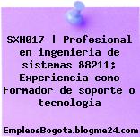 SXH017 | Profesional en ingenieria de sistemas &8211; Experiencia como Formador de soporte o tecnologia