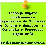 Trabajo Bogotá Cundinamarca Ingenieria de Sistemas o Software Magister en Gerencia o Proyectos Ingeniería