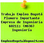 Trabajo Empleo Bogotá Plomero Importante Empresa de Ingenieria &8211; (M636) Ingeniería
