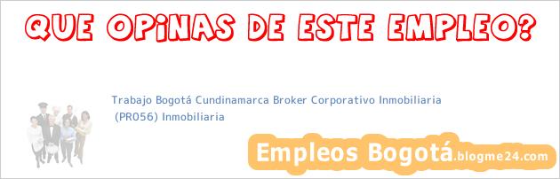 Trabajo Bogotá Cundinamarca Broker Corporativo Inmobiliaria | (PR056) Inmobiliaria