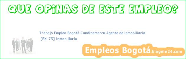 Trabajo Empleo Bogotá Cundinamarca Agente de inmobiliaria | [EX-73] Inmobiliaria