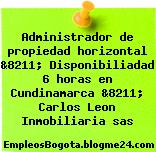 Administrador de propiedad horizontal &8211; Disponibiliadad 6 horas en Cundinamarca &8211; Carlos Leon Inmobiliaria sas
