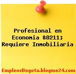 Profesional en Economia &8211; Requiere Inmobiliaria