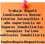 Trabajo Bogotá Cundinamarca Asesor Externo Intangibles 1 año experiencia en Seguros Inmobiliarias exequias Turismo vehículos Inmobiliaria