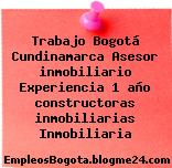 Trabajo Bogotá Cundinamarca Asesor inmobiliario Experiencia 1 año constructoras inmobiliarias Inmobiliaria