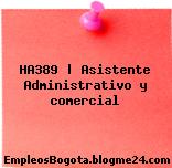 HA389 | Asistente Administrativo y comercial