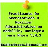 Practicante De Secretariado O Auxiliar Administrativo en Medellin, Antioquia para Ahora S.A.S