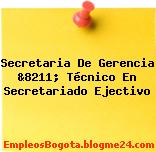 Secretaria De Gerencia &8211; Técnico En Secretariado Ejectivo