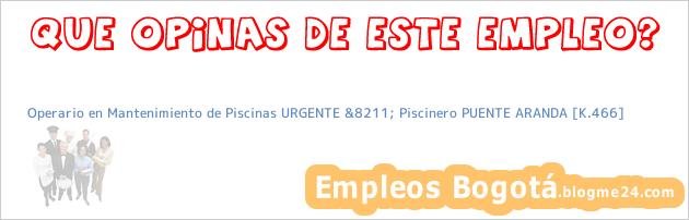 Operario en Mantenimiento de Piscinas URGENTE &8211; Piscinero PUENTE ARANDA [K.466]