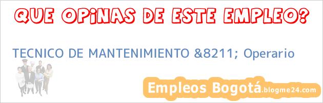 TECNICO DE MANTENIMIENTO &8211; Operario