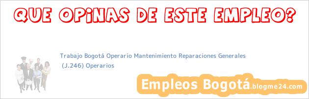 Trabajo Bogotá Operario Mantenimiento Reparaciones Generales | (J.246) Operarios