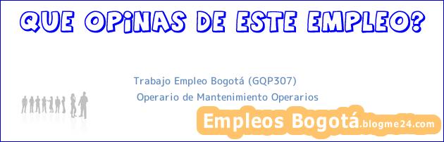Trabajo Empleo Bogotá (GQP307) | Operario de Mantenimiento Operarios