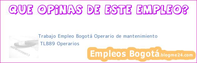 Trabajo Empleo Bogotá Operario de mantenimiento | TLB89 Operarios
