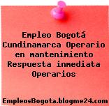 Empleo Bogotá Cundinamarca Operario en mantenimiento Respuesta inmediata Operarios
