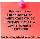 Operario con Experiencia en MANTENIMIENTO DE PISCINAS &8211; o ZONAS HÚMEDAS PISCINERO