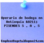 Operario de bodega en Antioquia &8211; PISENDES S . A . S
