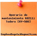 Operario de mantenimiento &8211; Todero [RY-508]