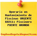 Operario en Mantenimiento de Piscinas URGENTE &8211; Piscinero PUENTE ARANDA