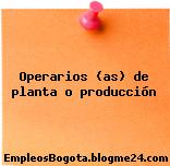 Operarios (as) de planta o producción