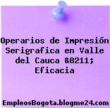 Operarios de Impresión Serigrafica en Valle del Cauca &8211; Eficacia