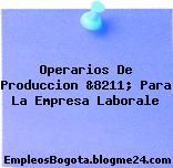 Operarios De Produccion &8211; Para La Empresa Laborale